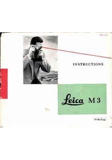 Leica M 3 manual. Camera Instructions.